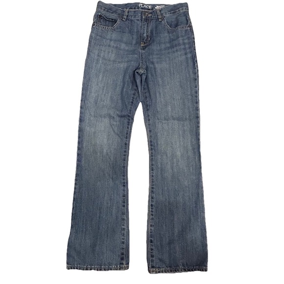 Children's Place Lot Of 3 Kids Sz 12 Jeans Unisex Bootcut Straight Adj Waist - Picture 7 of 14